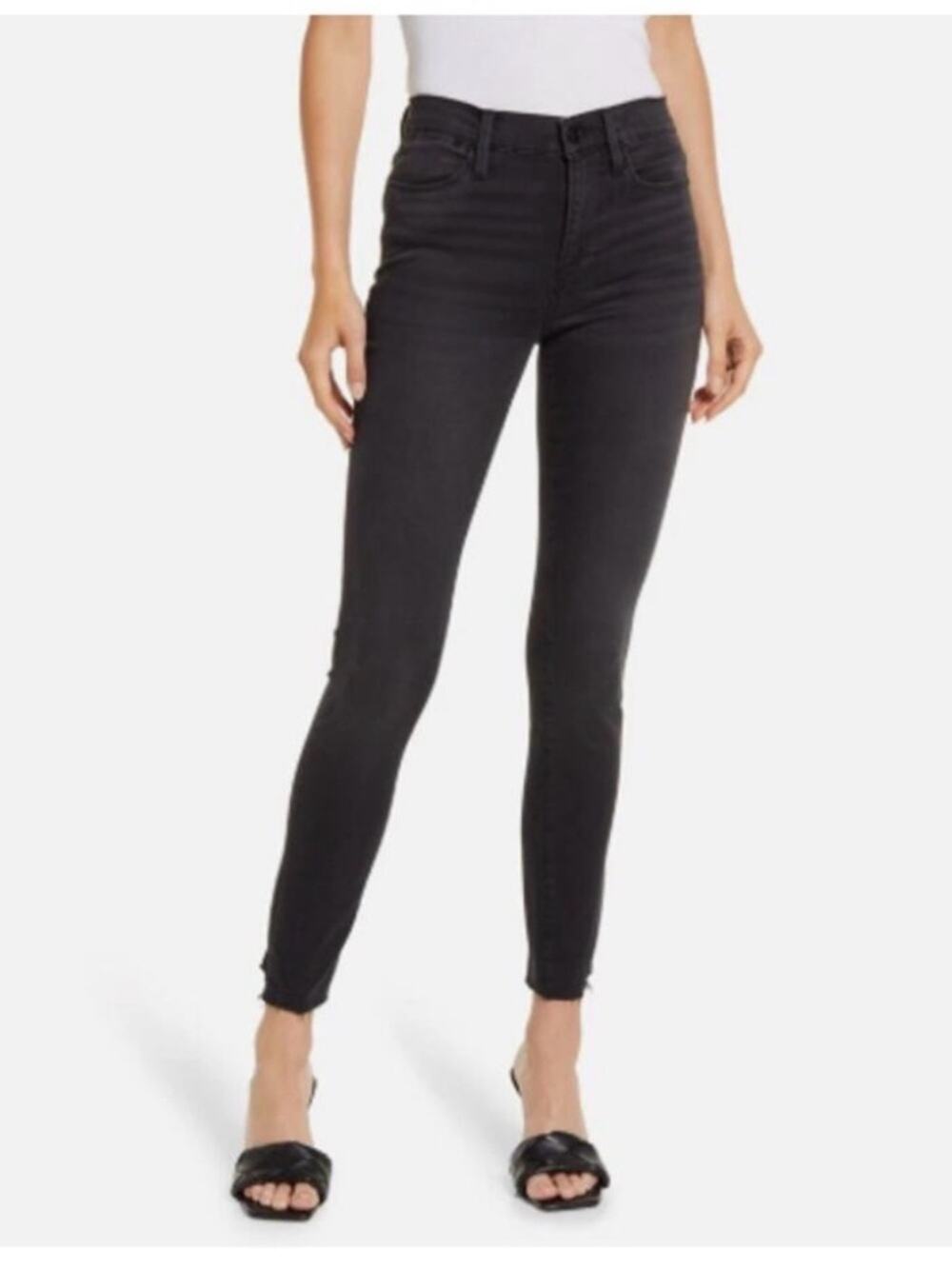 Frame Le High Skinny Jeans Black Gray Wash High Rise Denim 30